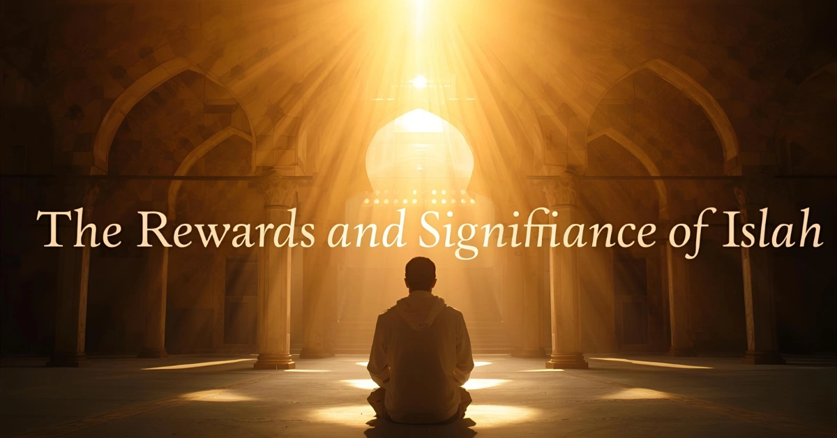 Rewards and significance of Salah in Islam – spiritual light and blessings symbolizing prayer rewards.