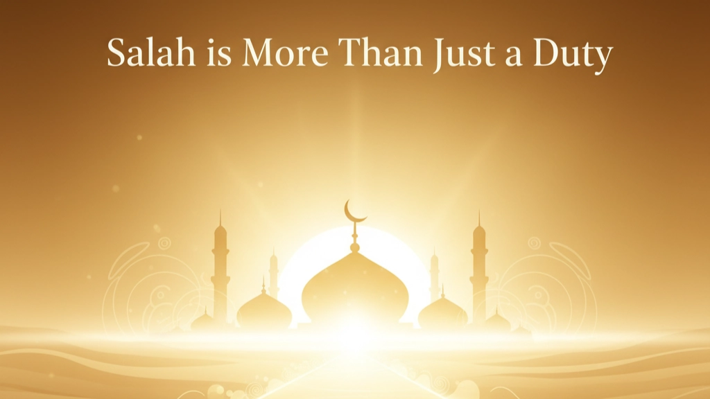 Salah is more than just a duty – spiritual light and guidance symbolizing the true essence of prayer in Islam.